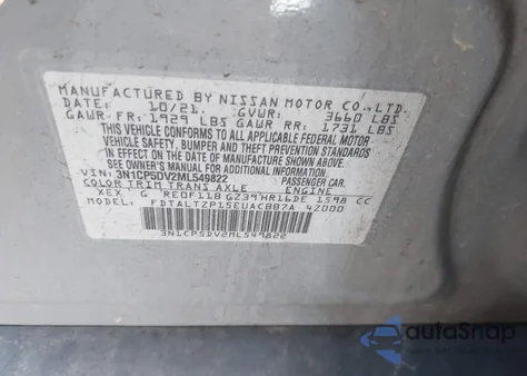 2021 Nissan Kicks Sr Xtronic Cvt from USA, damaged, VIN 3N1CP5DV2ML549822